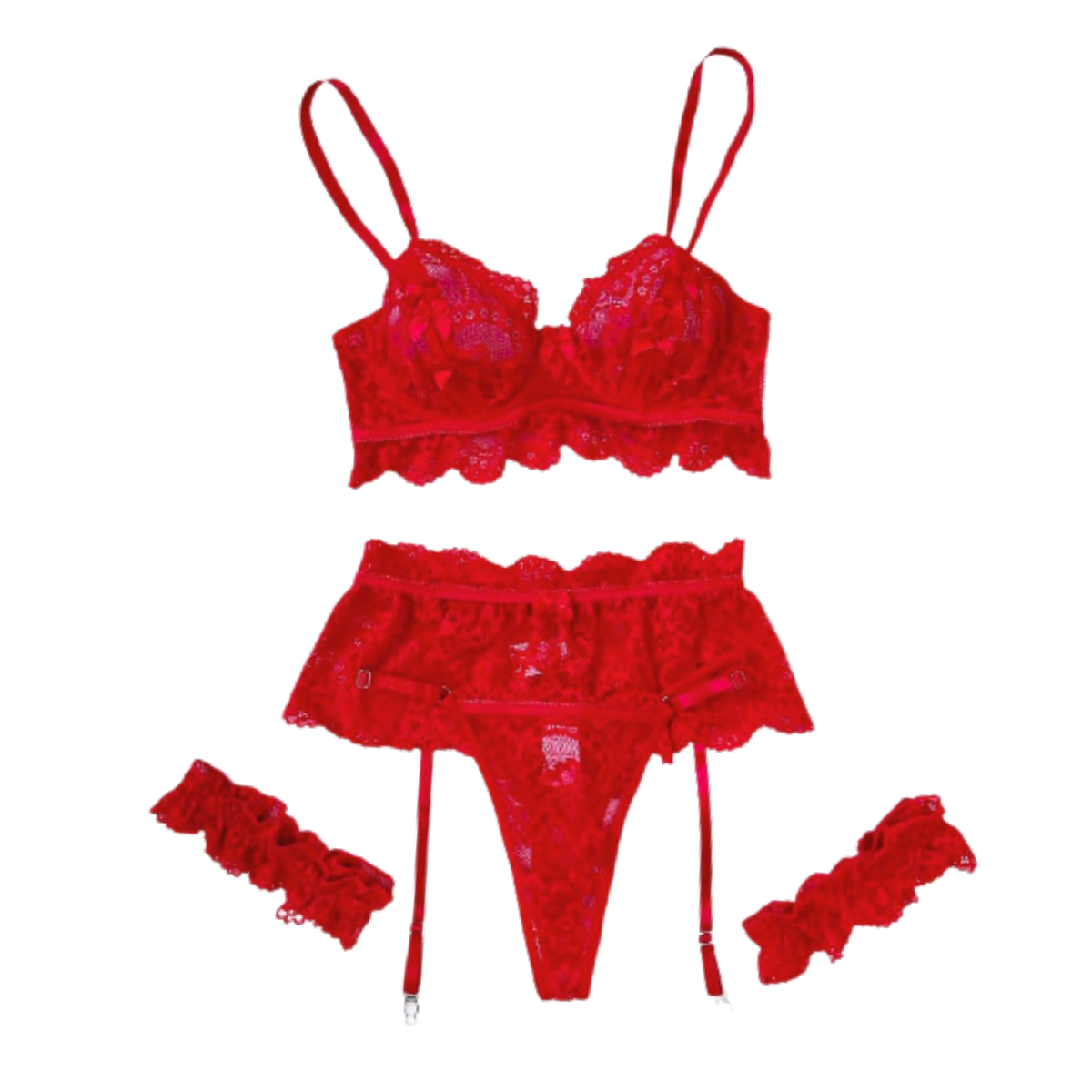 Esmeralda Conjunto de lencería Rojo Piezas