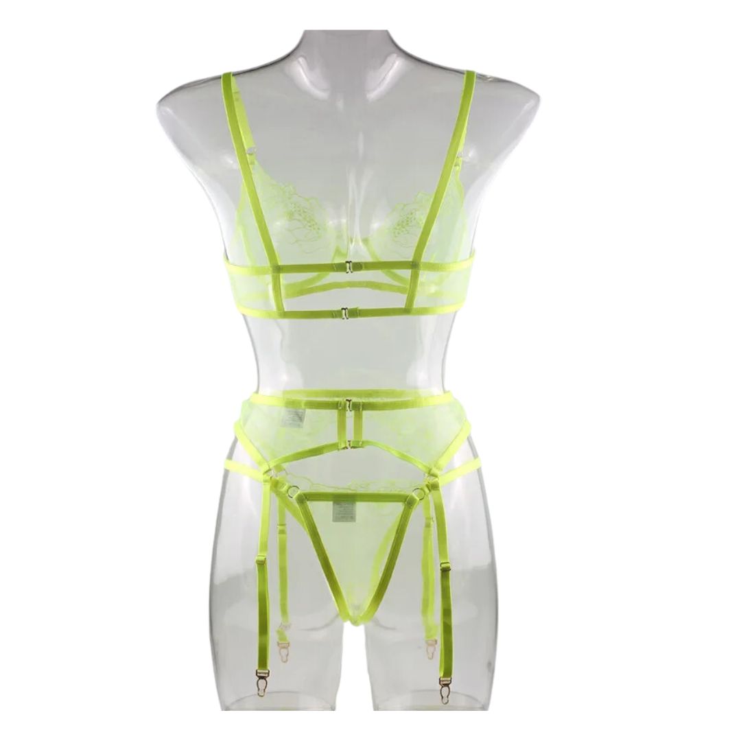 Neón Conjunto Amarillo fluorescente 3 Piezas - L