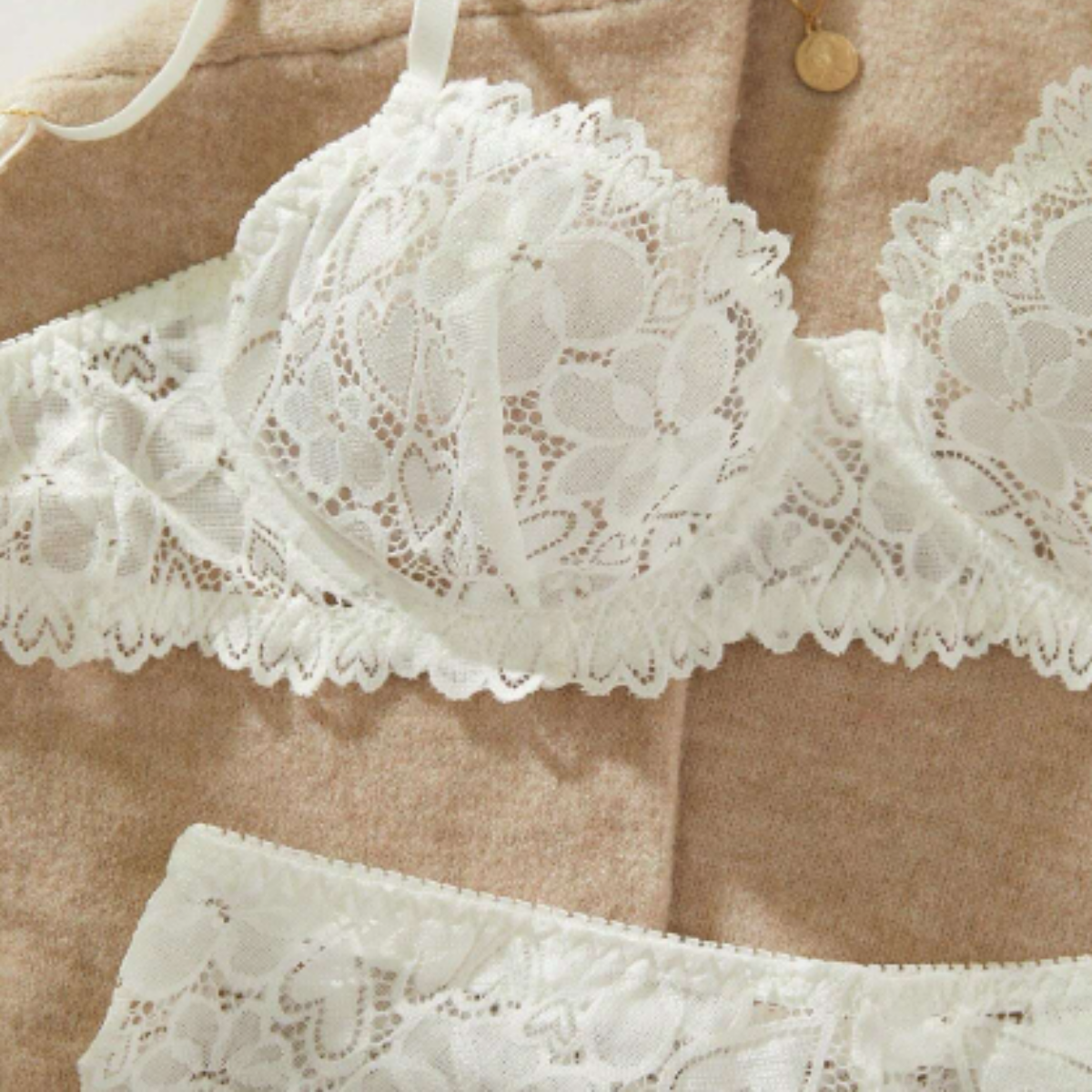 Samira Conjunto de lencería Blanco con cachetero