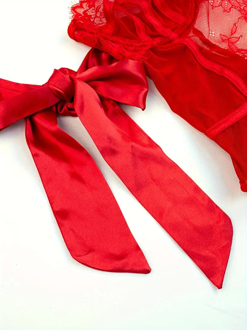 Frida Body de Encaje Rojo con medias
