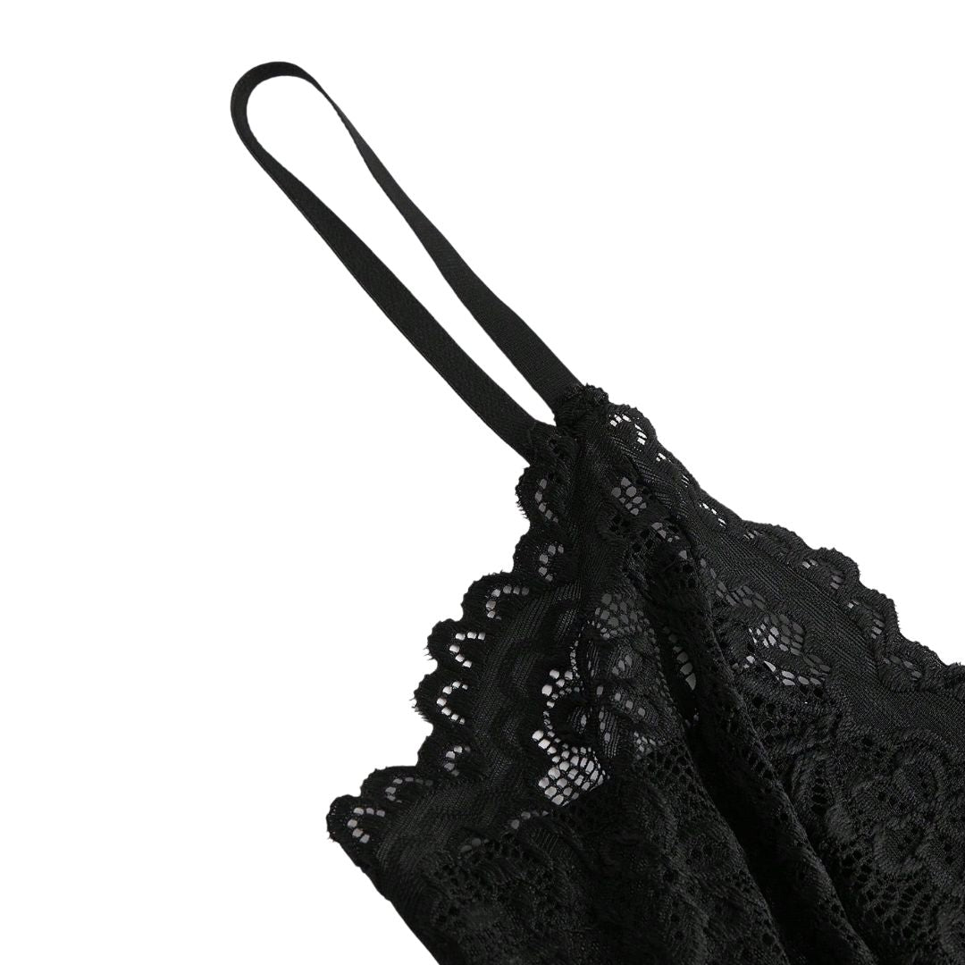 Liliana Babydoll de Encaje Negro con Pantie