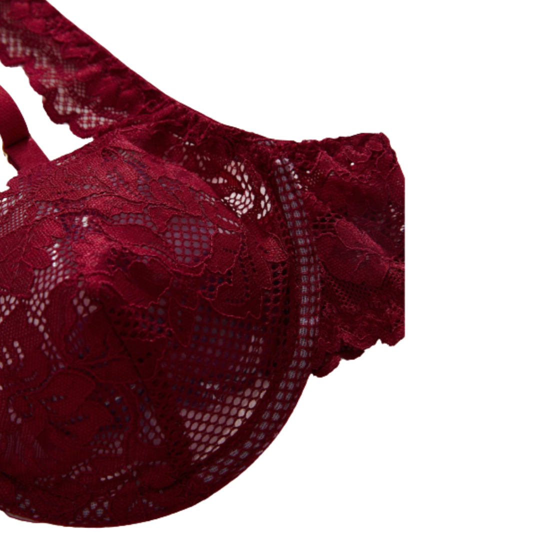 Helena Rojo Vino Conjunto de lencería