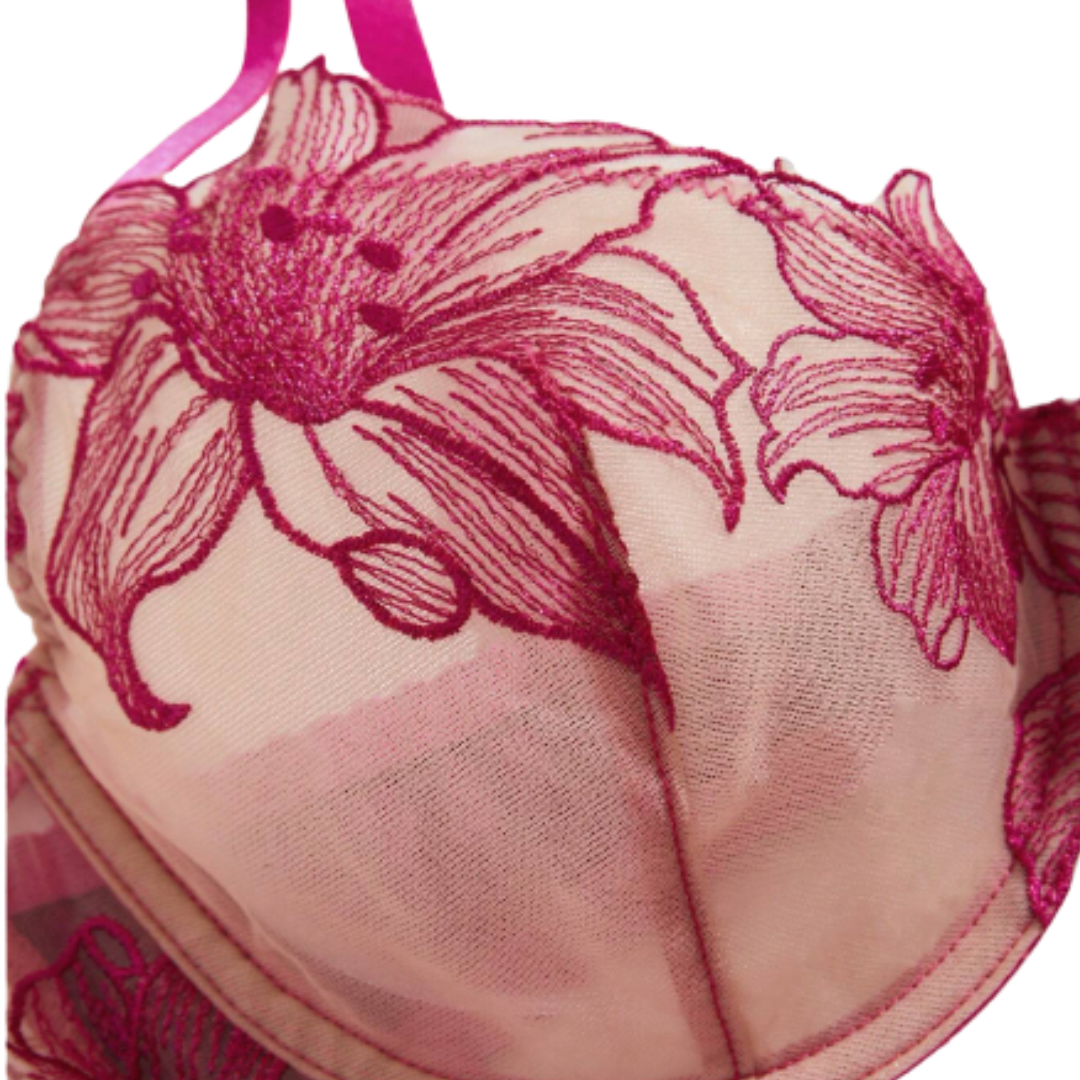 Orquídea conjunto de lencería floral Rosa