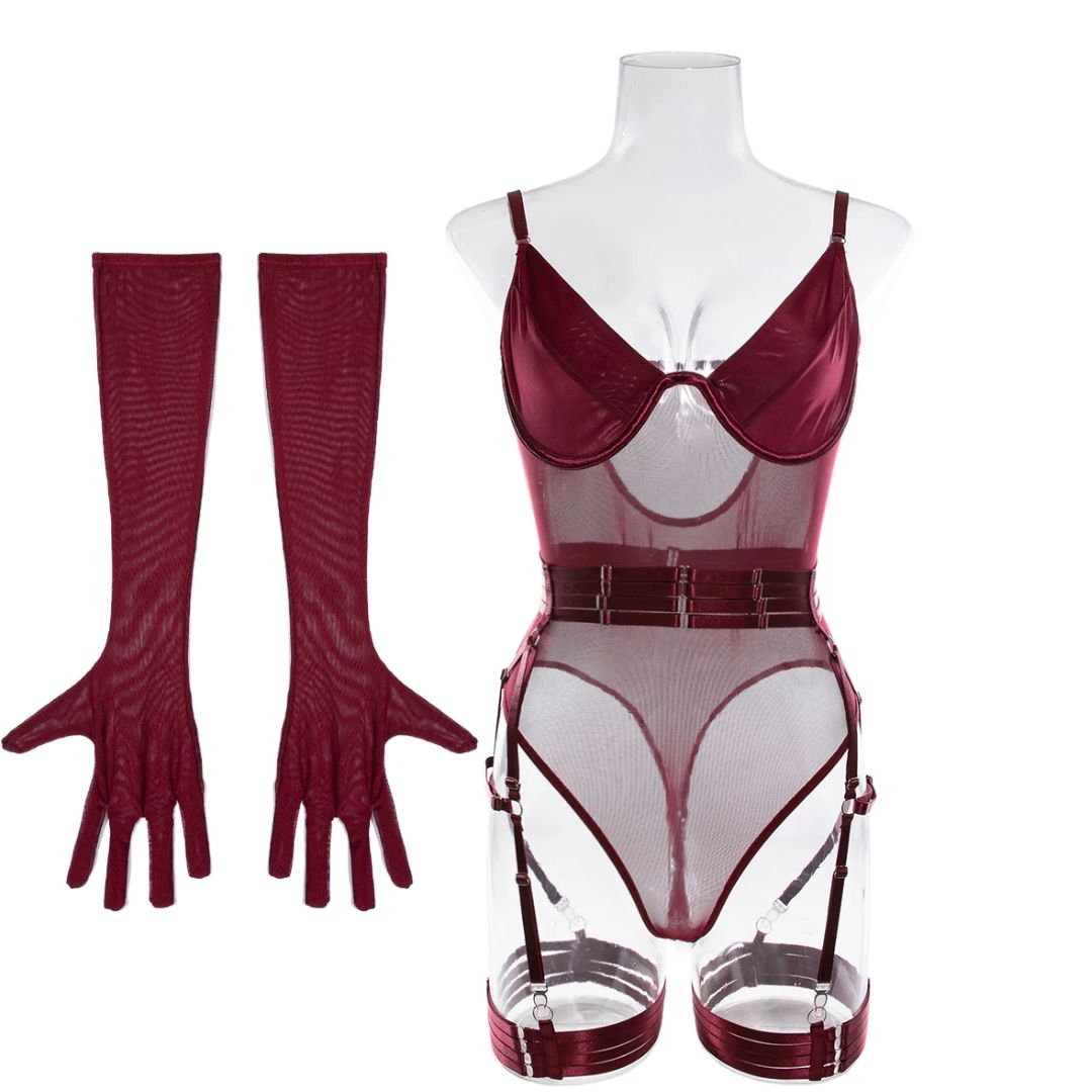 Eva Body de Lenceria Rojo Vino