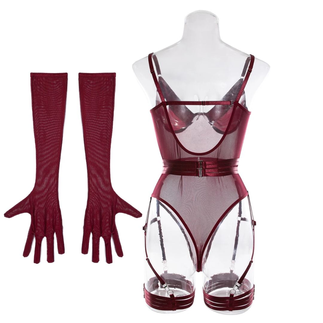Eva Body de Lenceria Rojo Vino
