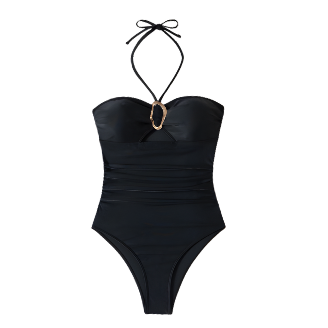 Traje de Baño negro completo con abertura