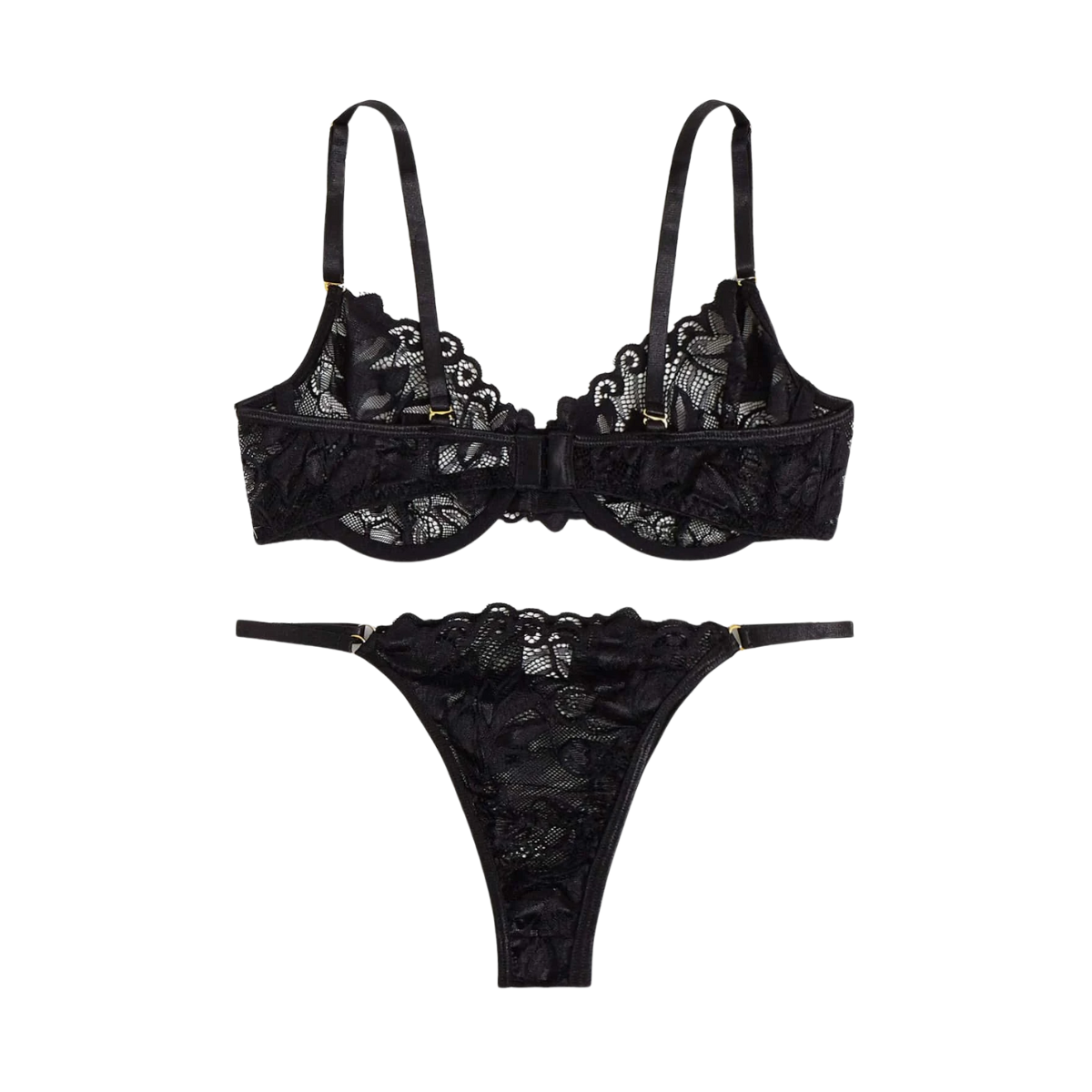 Marisol Conjunto lencería Negra Ajustable