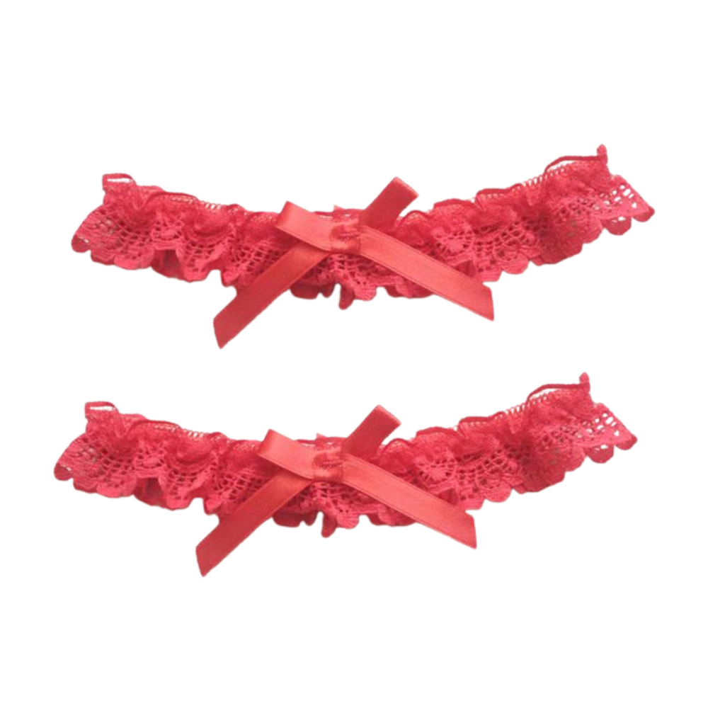 Liguero para Piernas de Encaje Rojo