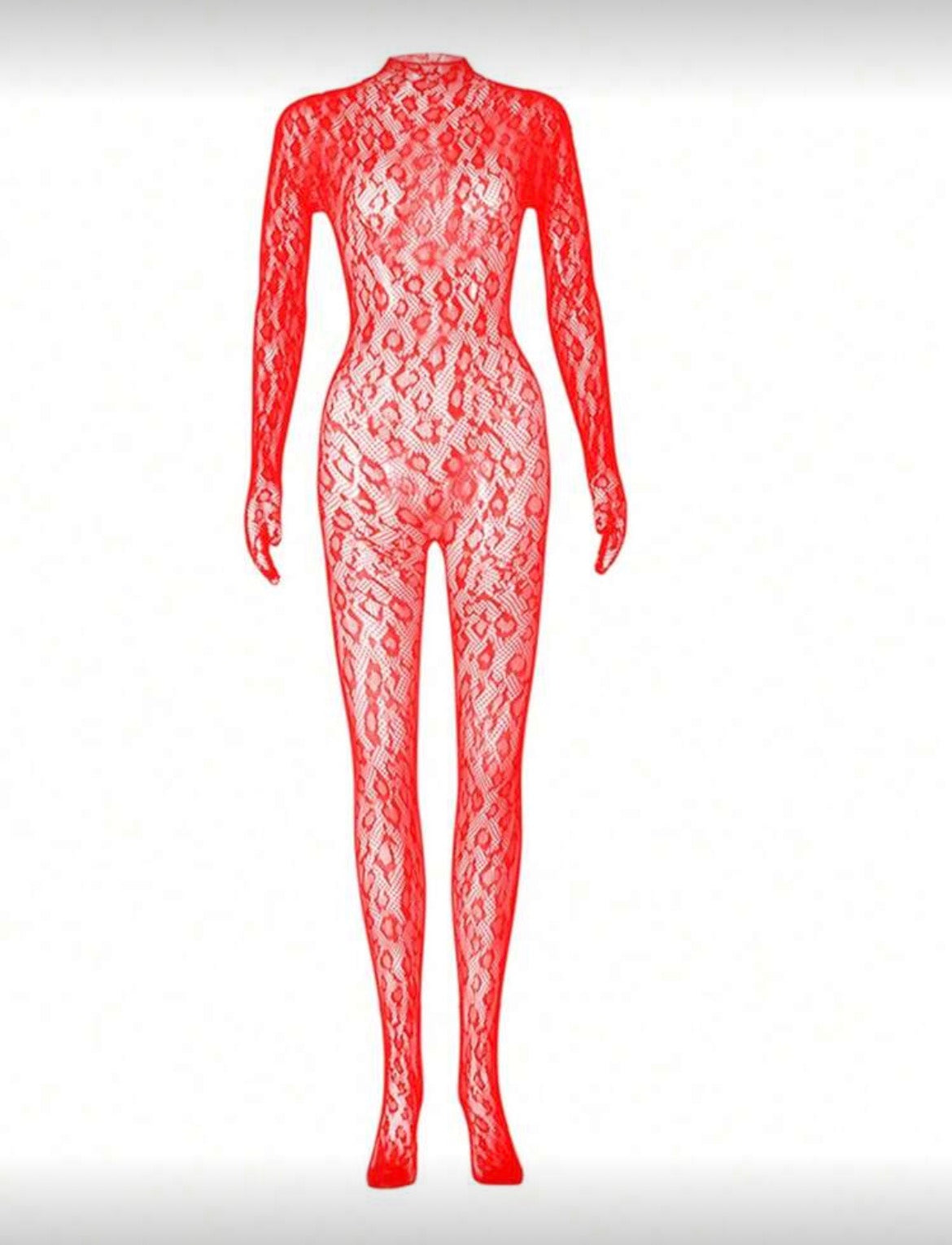 Body Gaby Cuerpo Entero de Leopardo Rojo + Orejas