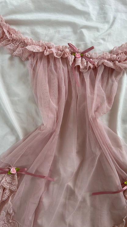 Celeste Vestido Babydoll de Lencería Floral