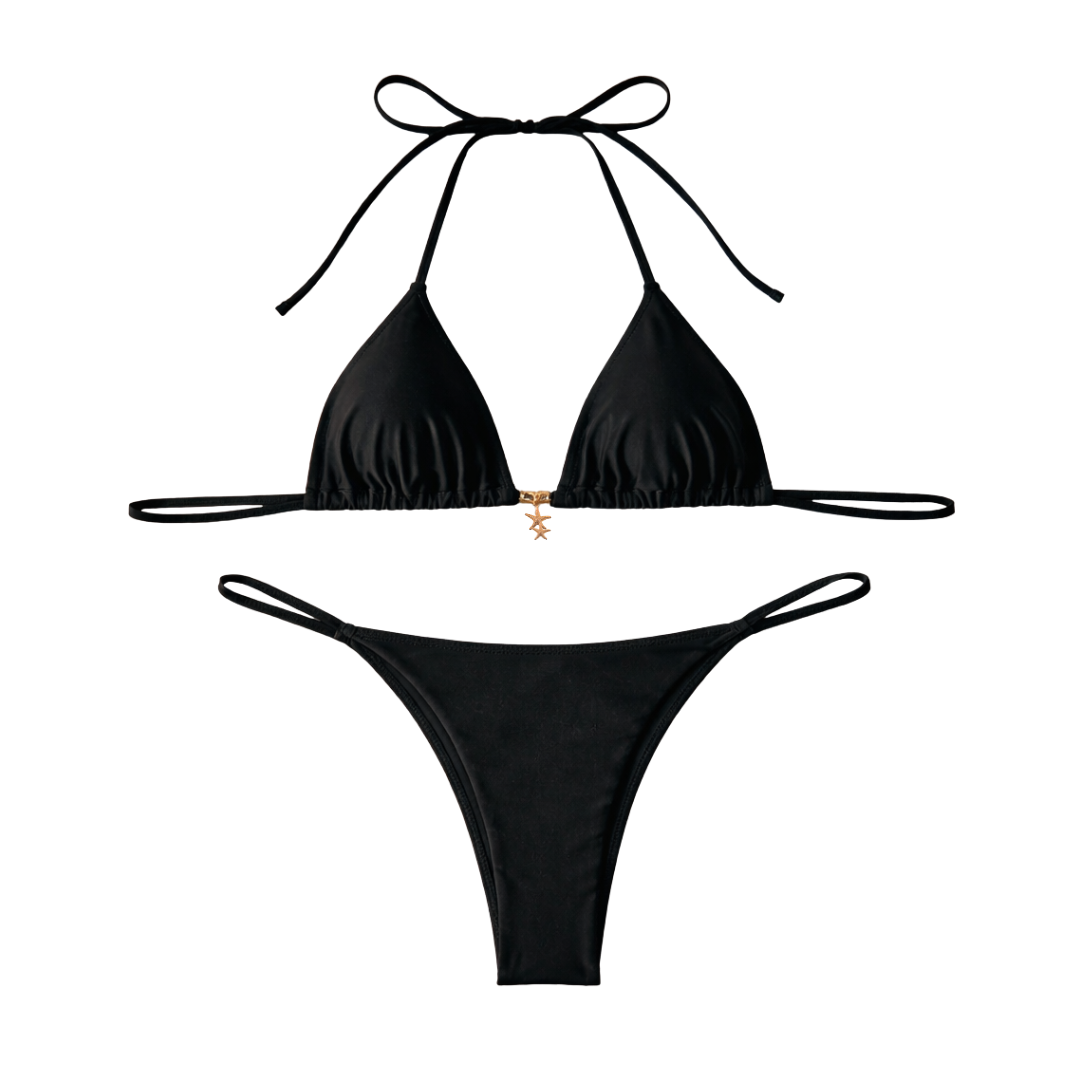 Traje de baño Bikini negro dije Estrella de Mar