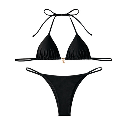 Traje de baño Bikini negro dije Estrella de Mar