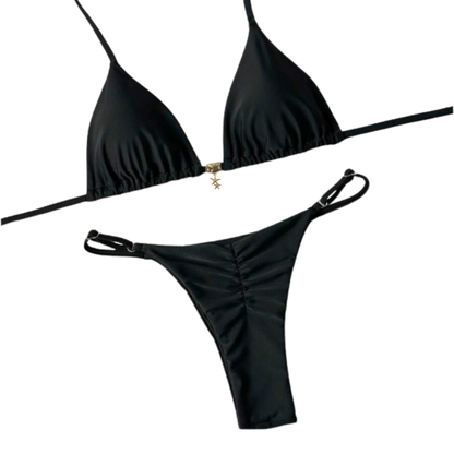 Traje de baño Bikini negro dije Estrella de Mar