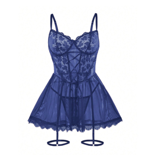 Babydoll Adhara Lencería Azul