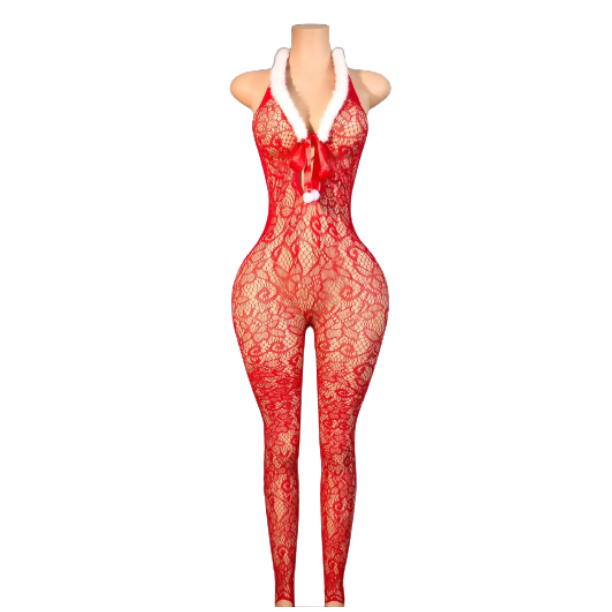 Body de red ajustable lencería Navideño