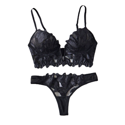 Dalia conjunto Lencería Floral Negro