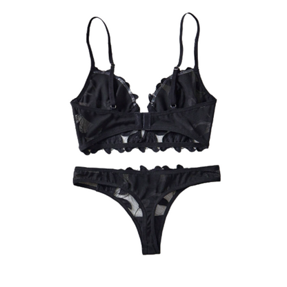 Dalia conjunto Lencería Floral Negro