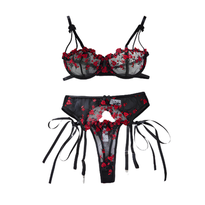 Valentine Conjunto Rojo con Negro