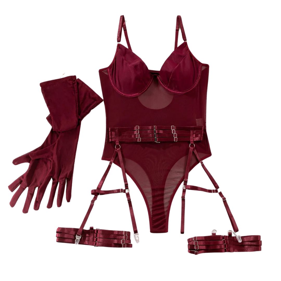 Eva Body de Lenceria Rojo Vino