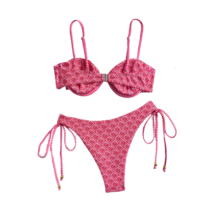 Traje de Baño Bikini Rosa Rojo