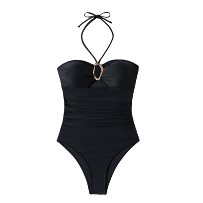 Traje de Baño negro completo con abertura