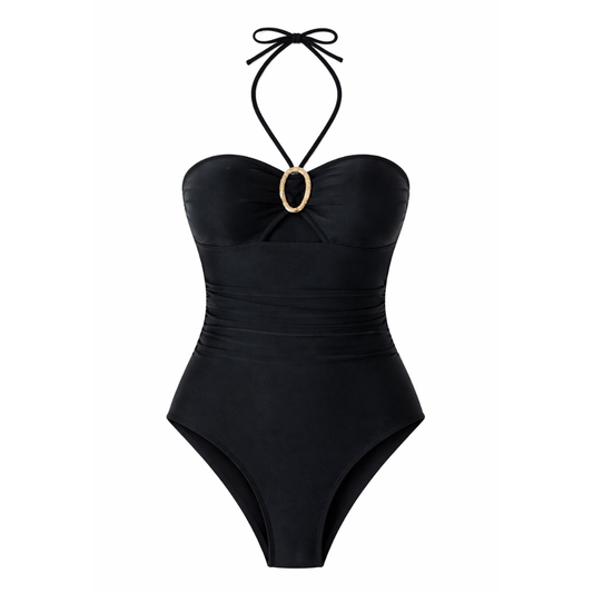 Traje de Baño negro completo con abertura