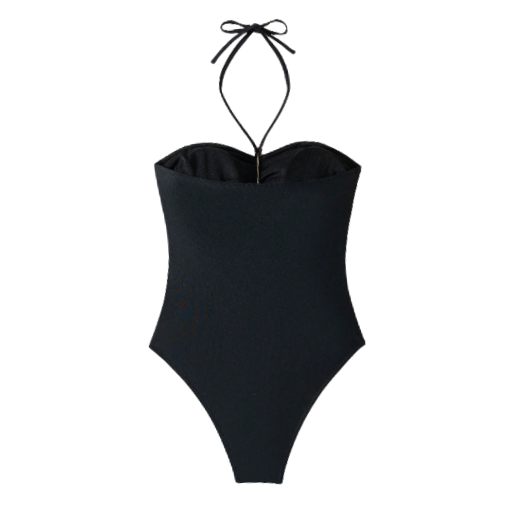 Traje de Baño negro completo con abertura