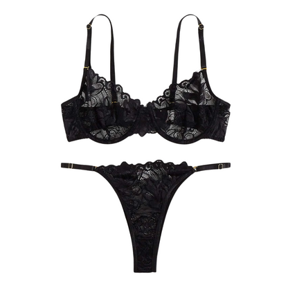 Marisol Conjunto lencería Negra Ajustable